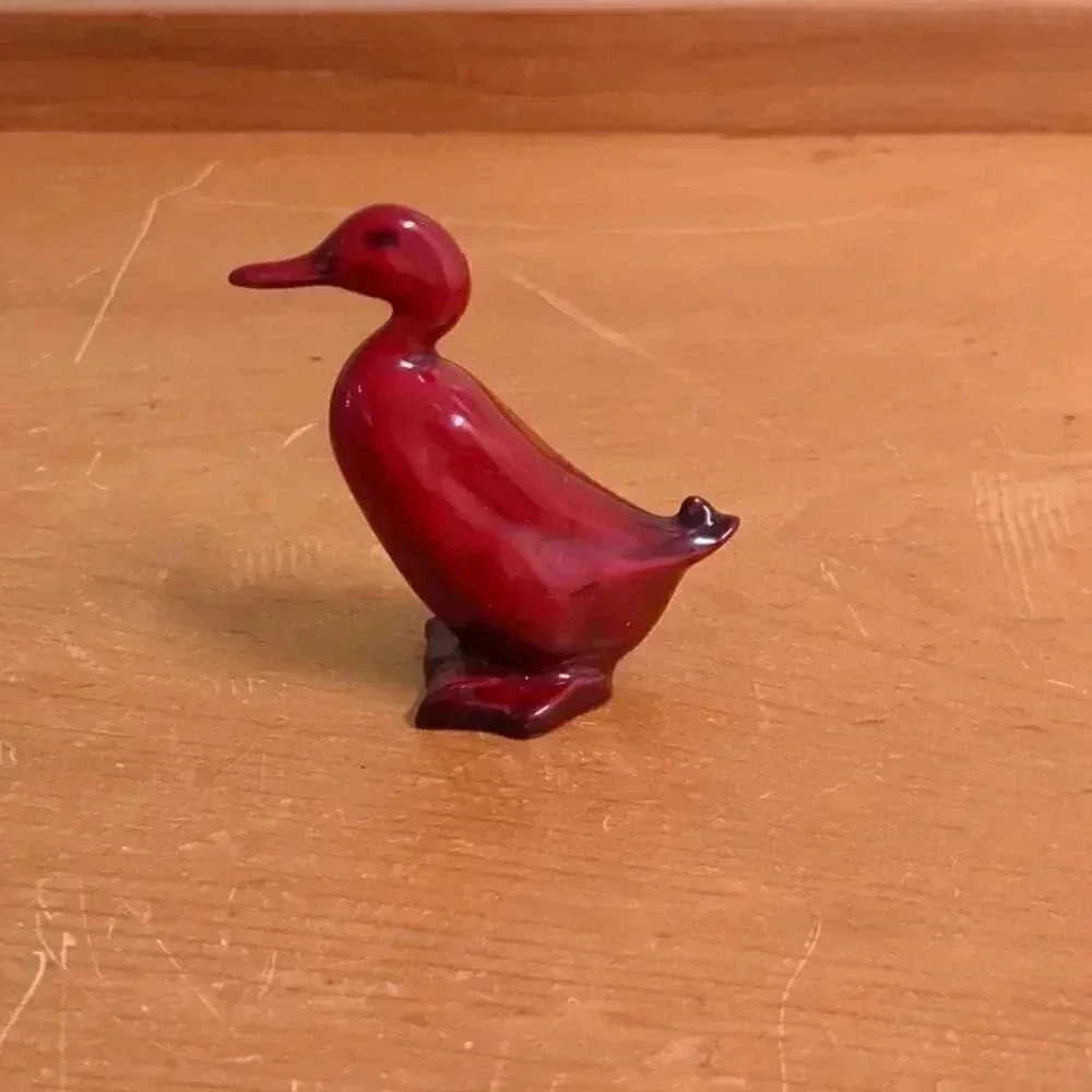 Royal Doulton Flambe standing red drake figurine